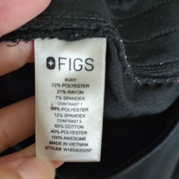 FIGS High Waisted Zamora Jogger Scrub Pants Black PO 1605 Women's Petite XL - Picture 5 of 6
